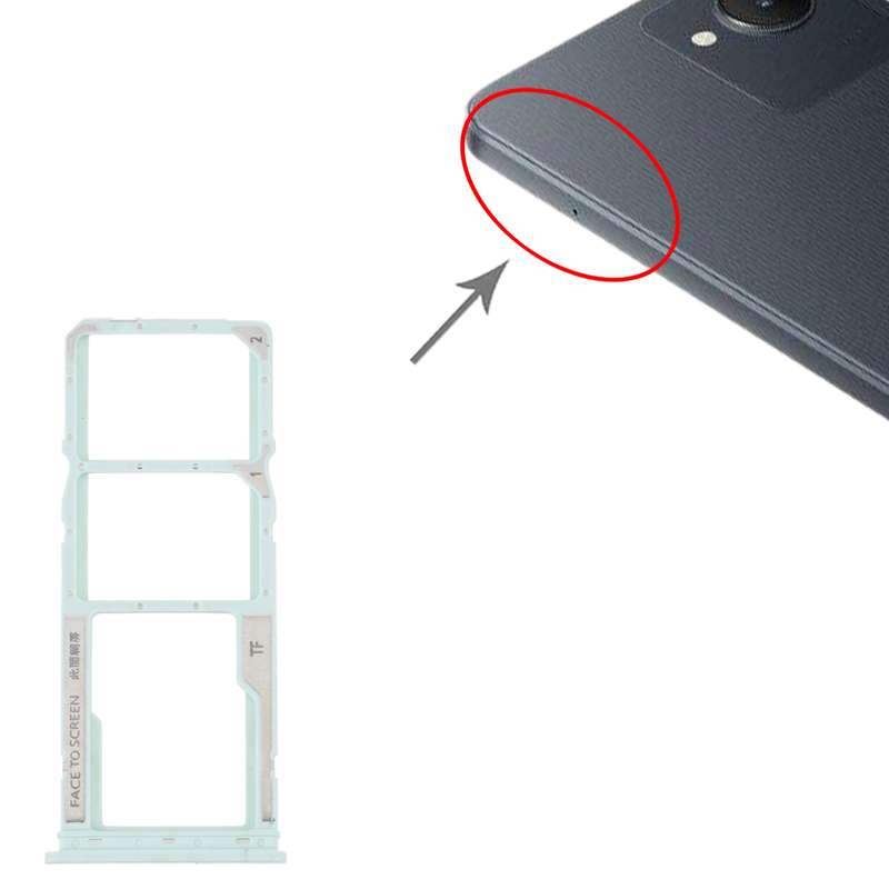 For Xiaomi Redmi A1 2022 / Redmi A1+ SIM Card Tray + SIM Card Tray + Micro SD Card Tray (Black)