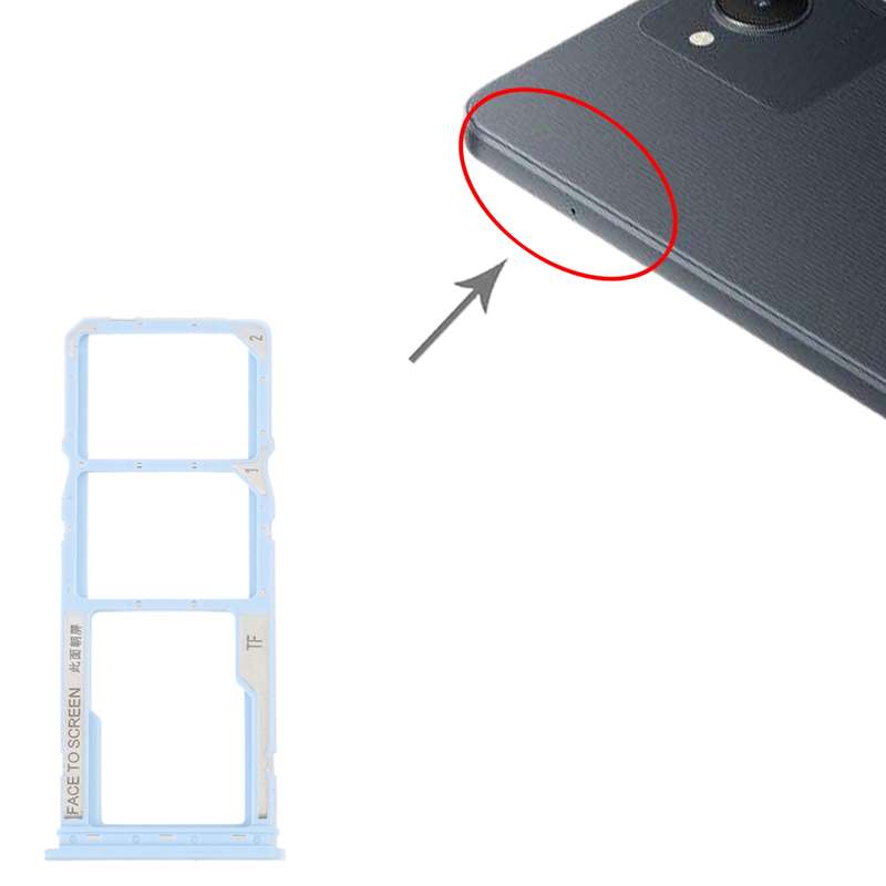 For Xiaomi Redmi A1 2022 / Redmi A1+ SIM Card Tray + SIM Card Tray + Micro SD Card Tray (Black)