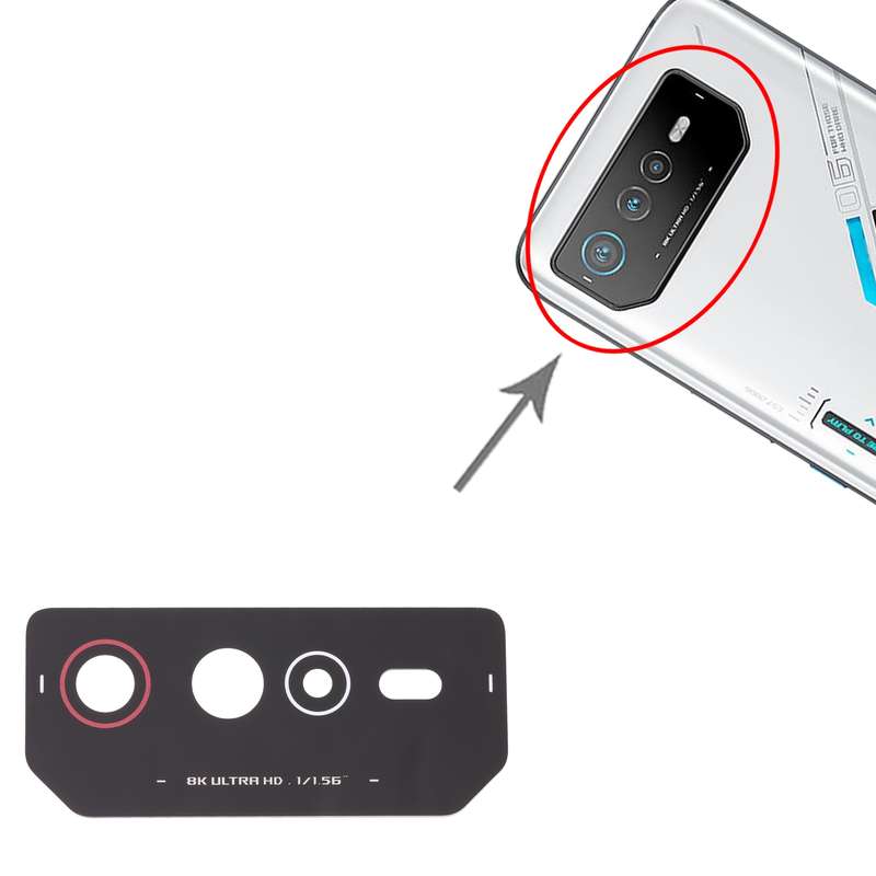 Original Glass Battery Back Cover for Asus ROG Phone 6 AI2201-C AI2201-F(Black)