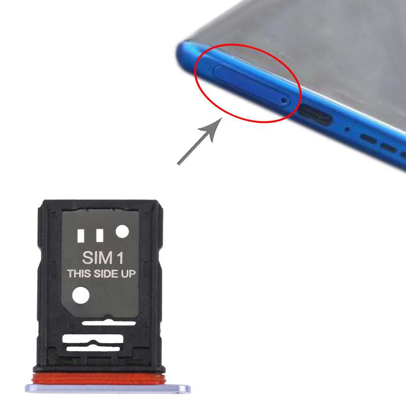 For TCL 10 Plus Original SIM Card Tray + SIM / Micro SD Card Tray(Blue)
