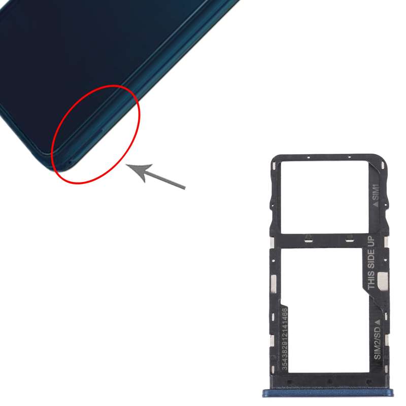 For TCL 20 R 5G Original SIM Card Tray + Micro SD Card Tray(Black)