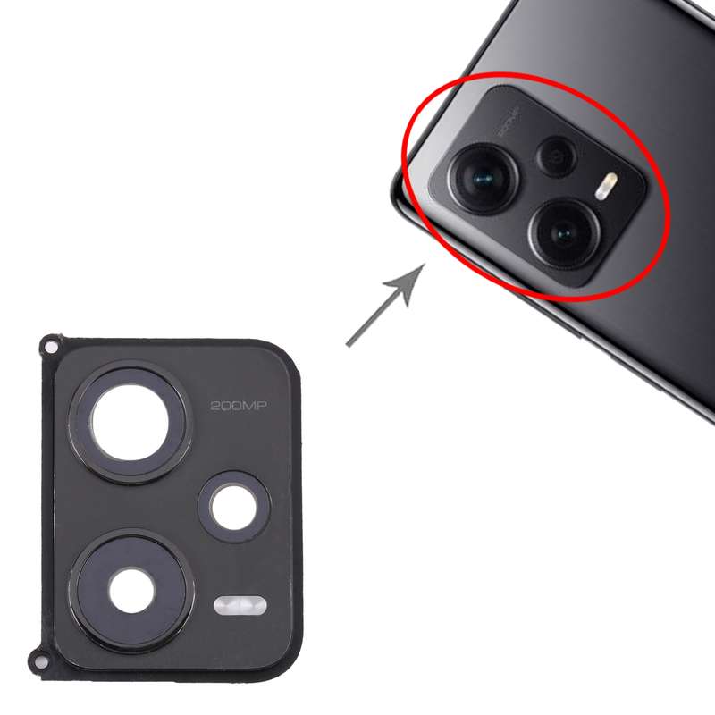 Back Camera Lens Frame for Xiaomi Redmi Note 12 Pro+ (Black)