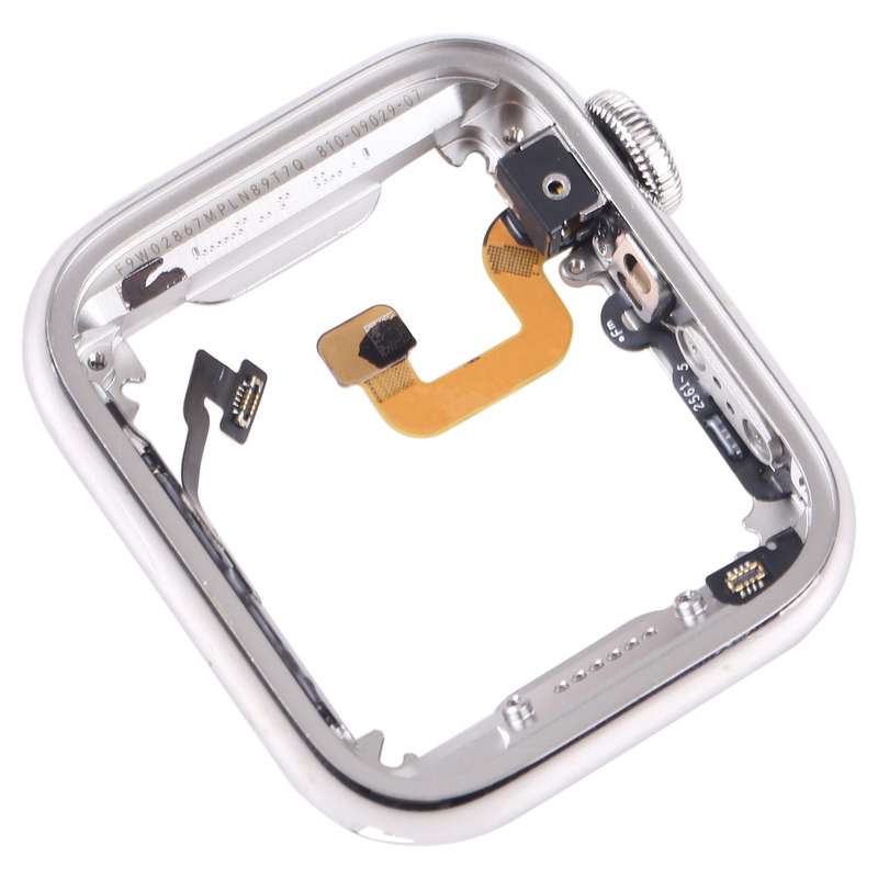 For Apple Watch Series 6 44mm Stainless Steel Middle Frame Bezel Plate with Loudspeaker / Power / Ro