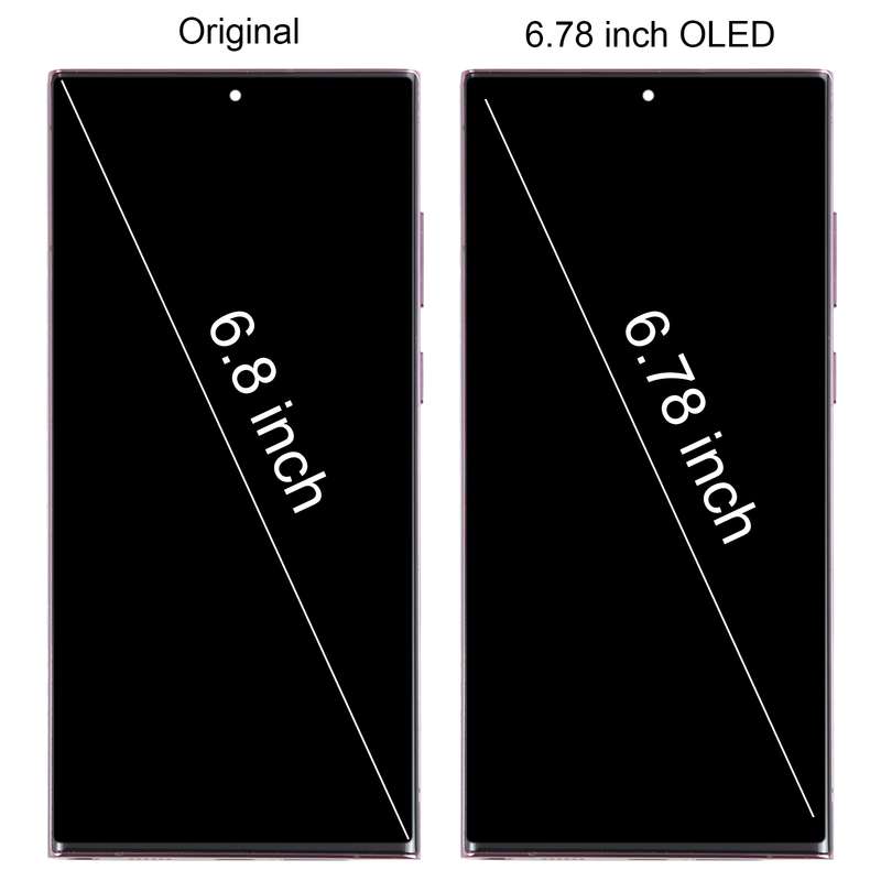 For Samsung Galaxy S22 Ultra 5G SM-S908B EU Edition 6.78 inch OLED LCD Screen Digitizer Full Assemb