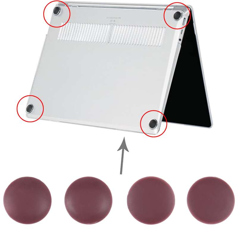 For Microsoft Surface Laptop 1 / 2 1769 13.5 inch 4 in 1 Bottom Case Rubber Mats (Grey)
