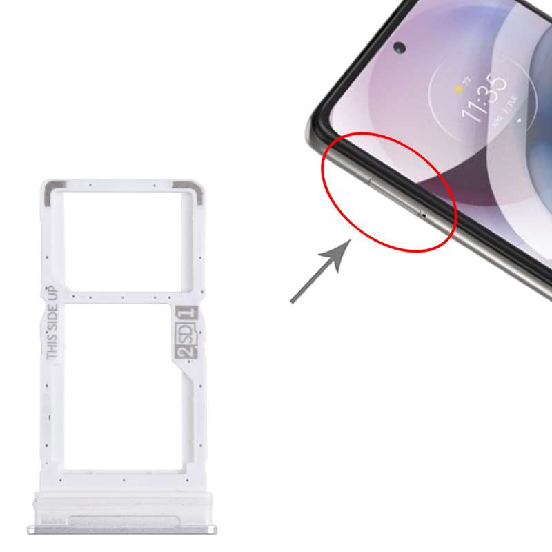 For Motorola One 5G Ace SIM Card Tray + Micro SD Card Tray (Black)