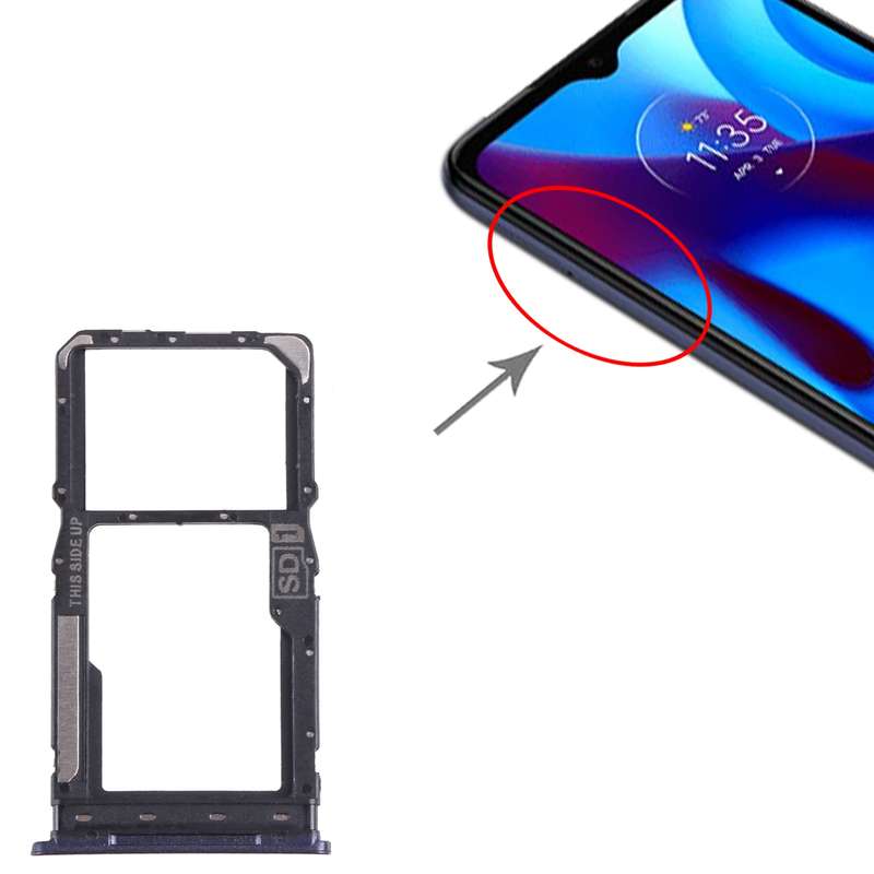 For Motorola Moto G Pure SIM Card Tray + Micro SD Card Tray (Black)