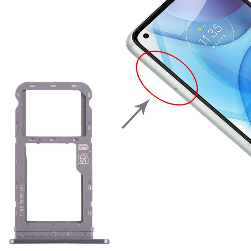 For Motorola Moto G Power 2021 SIM Card Tray + Micro SD Card Tray (Blue)