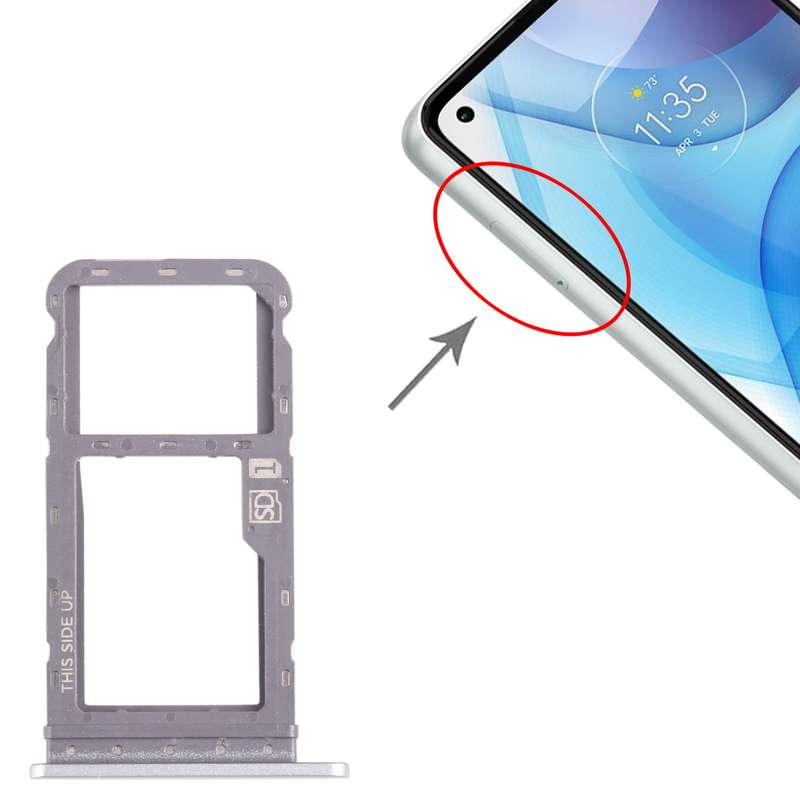 For Motorola Moto G Power 2021 SIM Card Tray + Micro SD Card Tray (Blue)