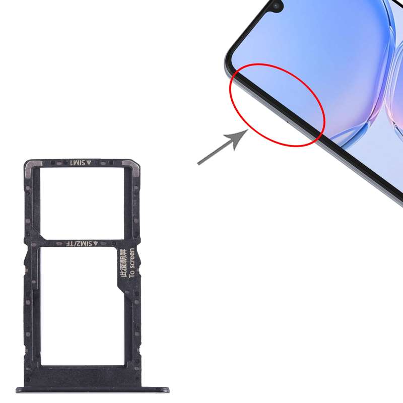 For Huawei Enjoy 60Z SIM + SIM / Micro SD Card Tray (Black)