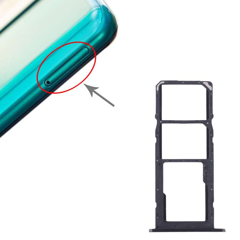 For Honor X10 Lite SIM + SIM + Micro SD Card Tray (Black)