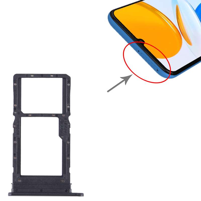 For Honor X7 SIM + SIM / Micro SD Card Tray (Black)
