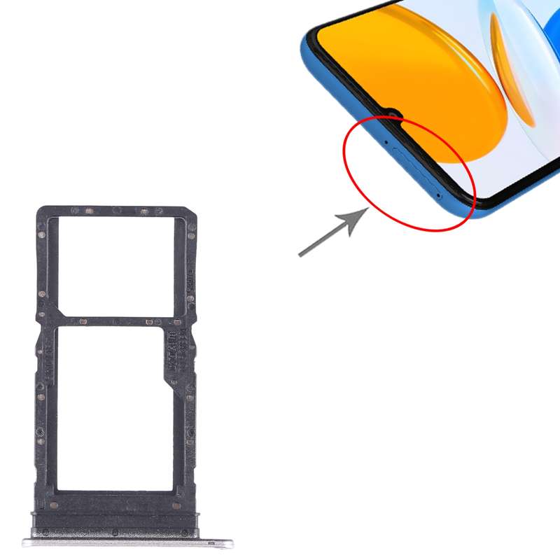 For Honor X7 SIM + SIM / Micro SD Card Tray (Black)
