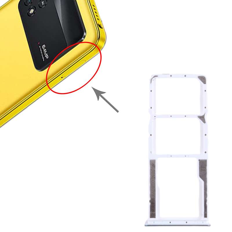 For Xiaomi Poco M4 Pro SIM Card Tray + SIM Card Tray + Micro SD Card Tray (Black)