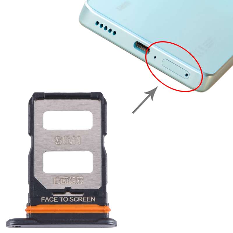 For Xiaomi 12 Lite SIM Card Tray + SIM Card Tray (Black)