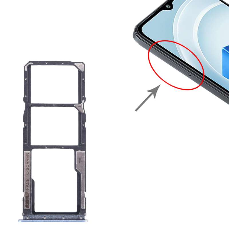 For Xiaomi Poco M5 4G SIM Card Tray + SIM Card Tray + Micro SD Card Tray (Blue)