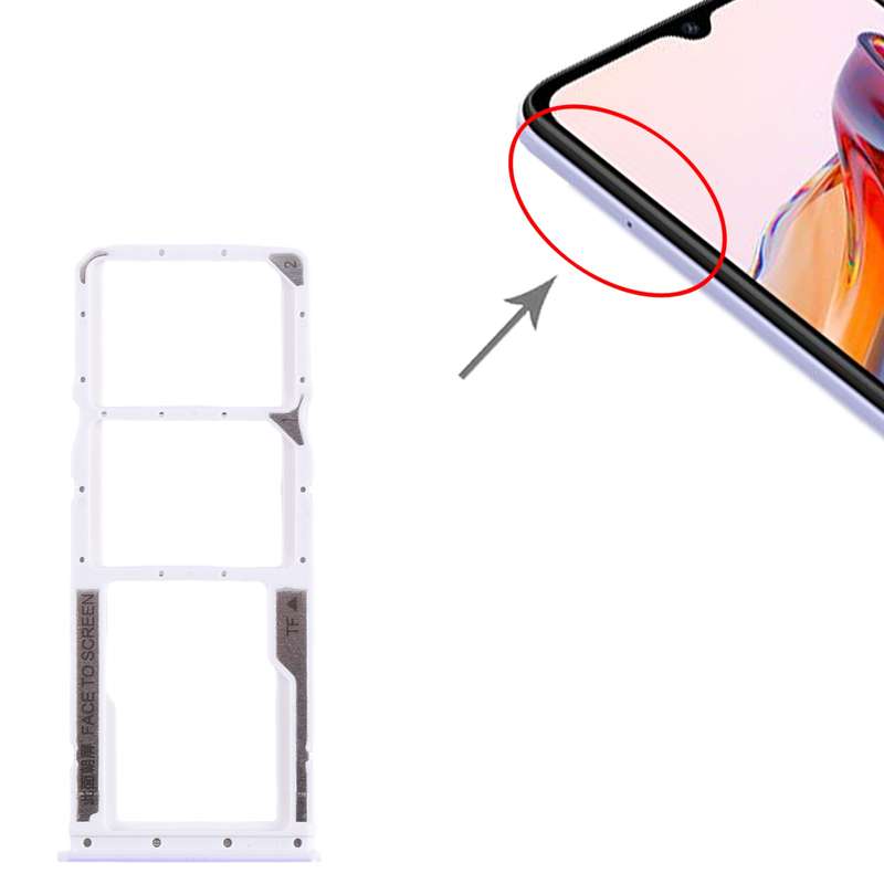 For Xiaomi Redmi 12C SIM Card Tray + SIM Card Tray + Micro SD Card Tray (Purple)