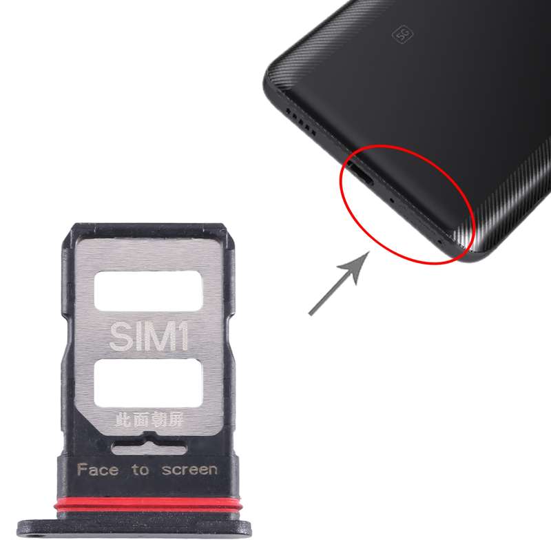 For Xiaomi Redmi K60 SIM Card Tray + SIM Card Tray (Black)