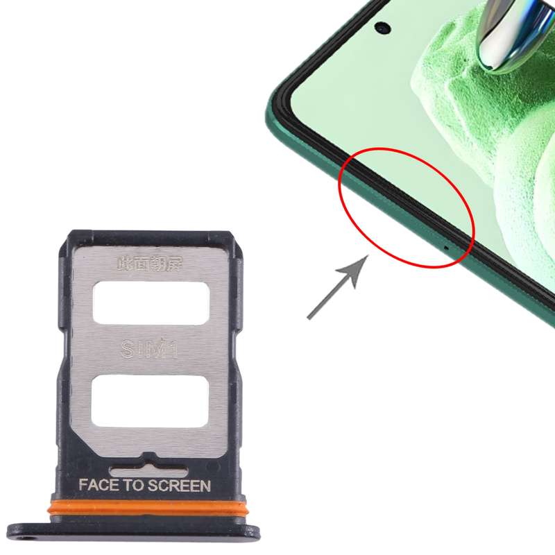 For Xiaomi Redmi Note 12 Turbo SIM Card Tray + SIM Card Tray (Black)