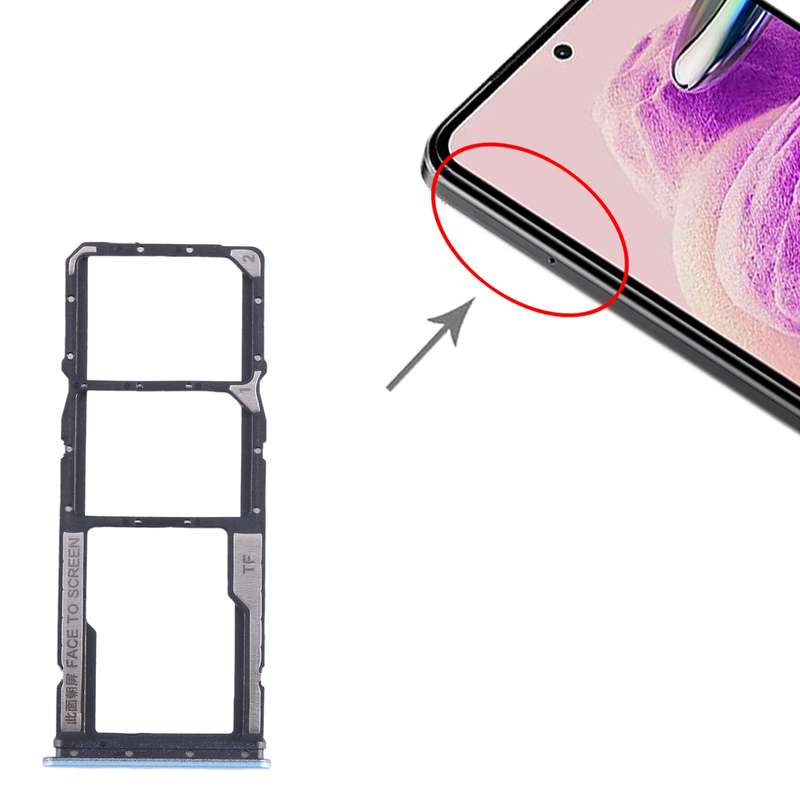 For Xiaomi Redmi Note 12s SIM Card Tray + SIM Card Tray + Micro SD Card Tray (Black)