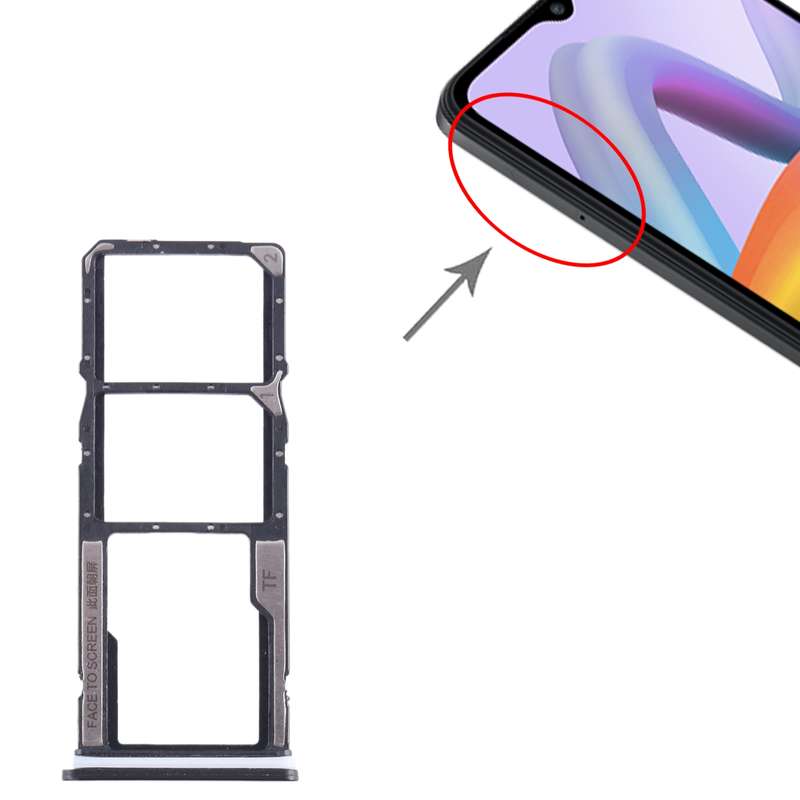 For Xiaomi Redmi A2 SIM Card Tray + SIM Card Tray + Micro SD Card Tray (Black)