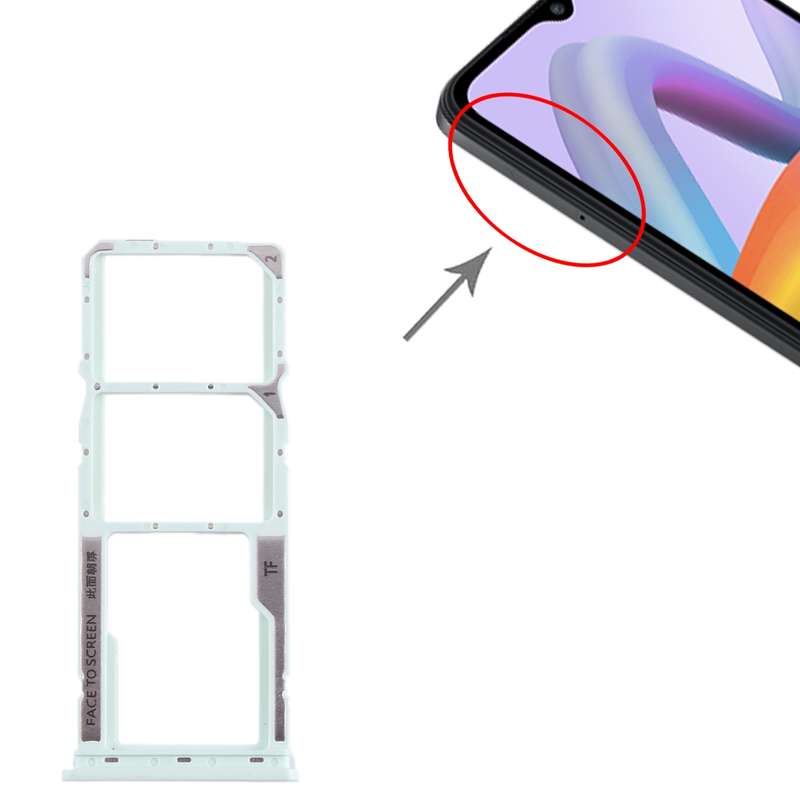 For Xiaomi Redmi A2 SIM Card Tray + SIM Card Tray + Micro SD Card Tray (Black)