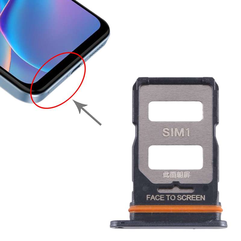 For Xiaomi Redmi Note 12T Pro SIM Card Tray + SIM Card Tray (Black)