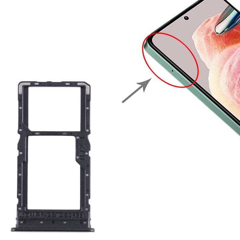For Xiaomi Redmi 12 4G SIM Card Tray + SIM Card Tray / Micro SD Card Tray (Black)
