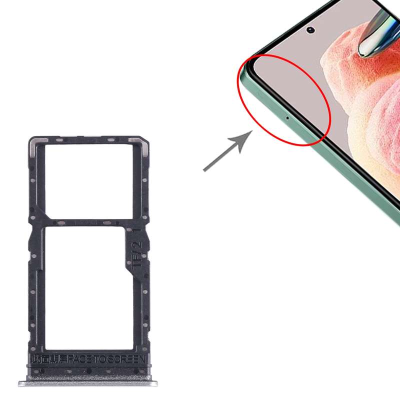 For Xiaomi Redmi 12 4G SIM Card Tray + SIM Card Tray / Micro SD Card Tray (Silver)
