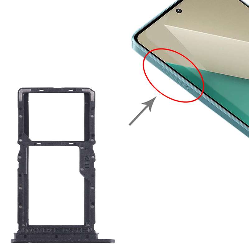 For Xiaomi Note 13 SIM Card Tray + SIM / Micro SD Card Tray (Black)