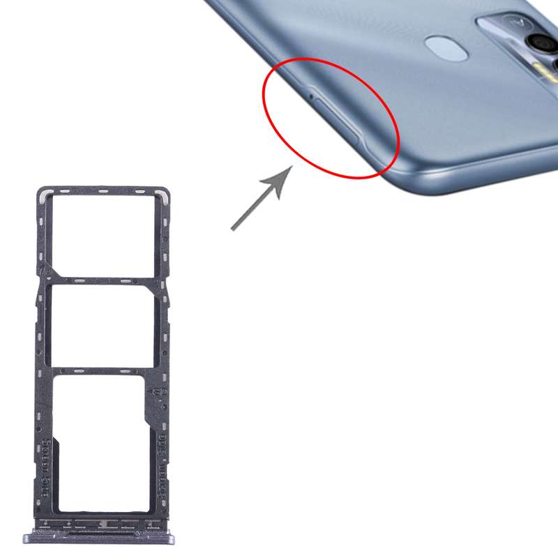 For Tecno Spark 7T SIM Card Tray + SIM Card Tray + Micro SD Card Tray (Blue)
