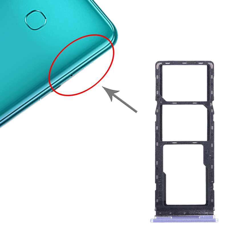 For Tecno Spark Go 2022 SIM Card Tray + SIM Card Tray + Micro SD Card Tray (Dark Blue)