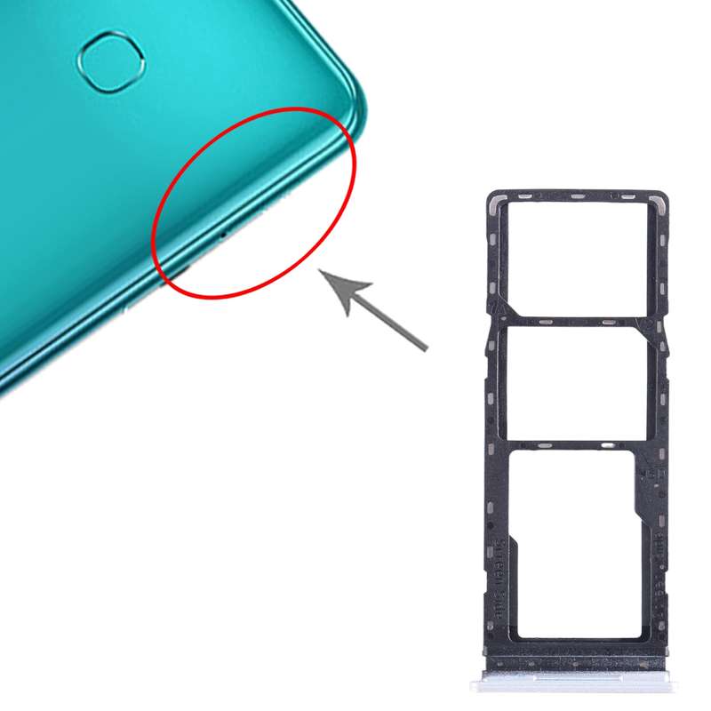 For Tecno Spark Go 2022 SIM Card Tray + SIM Card Tray + Micro SD Card Tray (Dark Blue)