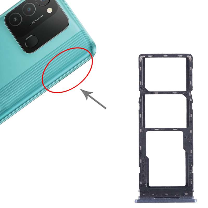 For Tecno Spark 8C KG5k SIM Card Tray + SIM Card Tray + Micro SD Card Tray (Green)