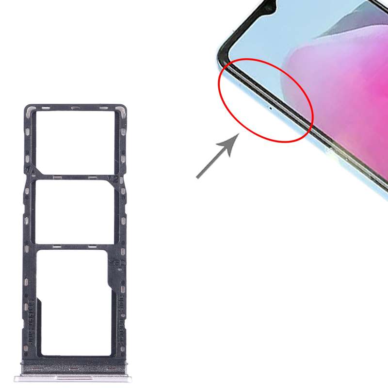For Tecno Pop 7 Pro BF7 SIM Card Tray + SIM Card Tray + Micro SD Card Tray (Blue)