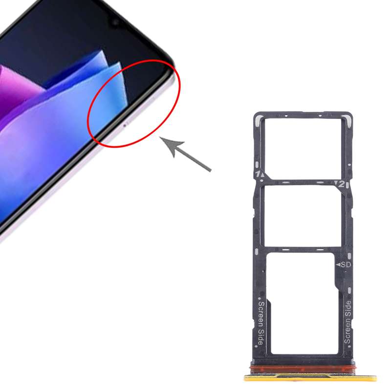 For Tecno Spark 10 Pro KI7 SIM Card Tray + SIM Card Tray + Micro SD Card Tray (Blue)