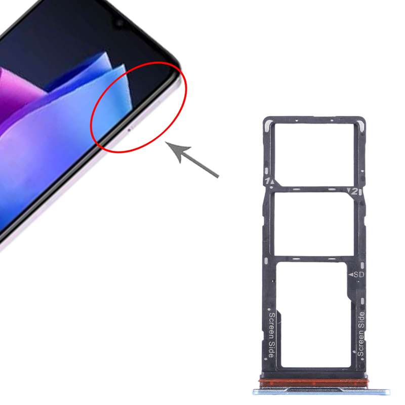 For Tecno Pop 7 BF6 SIM Card Tray + SIM Card Tray + Micro SD Card Tray (Orange)