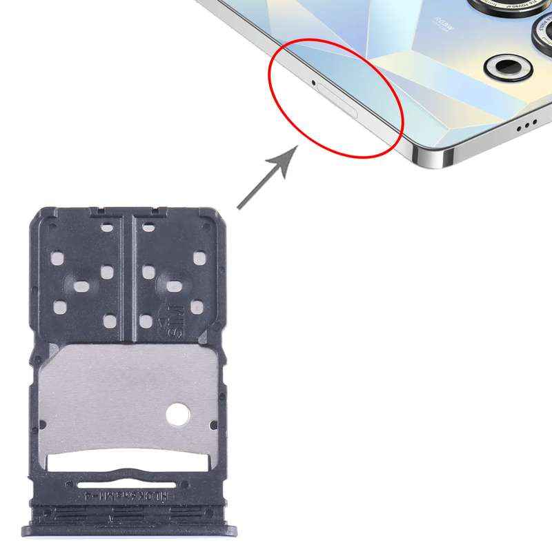 For Tecno Camon 20 Pro 5G CK6 SIM Card Tray + Micro SD Card Tray (Blue)