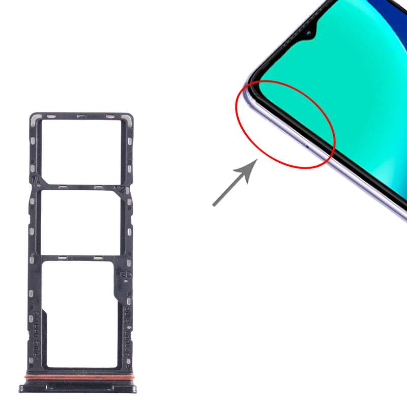 For Infinix Hot 10i X659B SIM Card Tray + SIM Card Tray + Micro SD Card Tray (Purple)