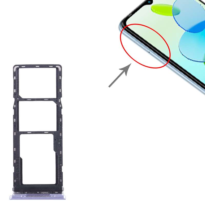 For Infinix Smart 6 X6511B SIM Card Tray + SIM Card Tray + Micro SD Card Tray (Blue)