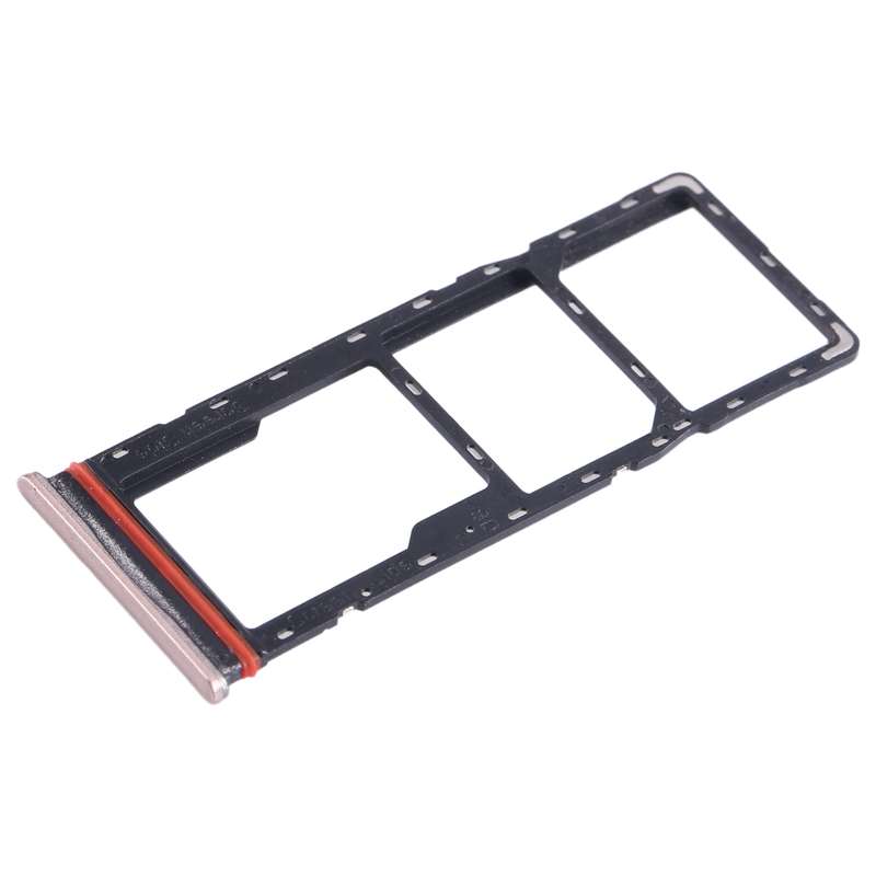 For Infinix Hot 11 Play SIM Card Tray + SIM Card Tray + Micro SD Card Tray (Gold)