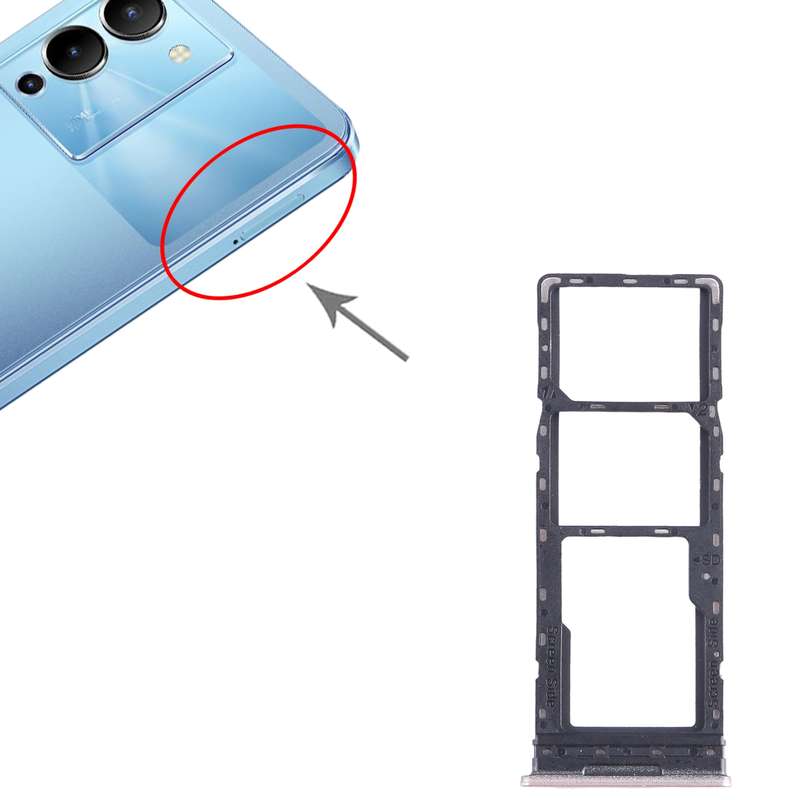 For Infinix Note 12 4G X663 SIM Card Tray + SIM Card Tray + Micro SD Card Tray (Blue)