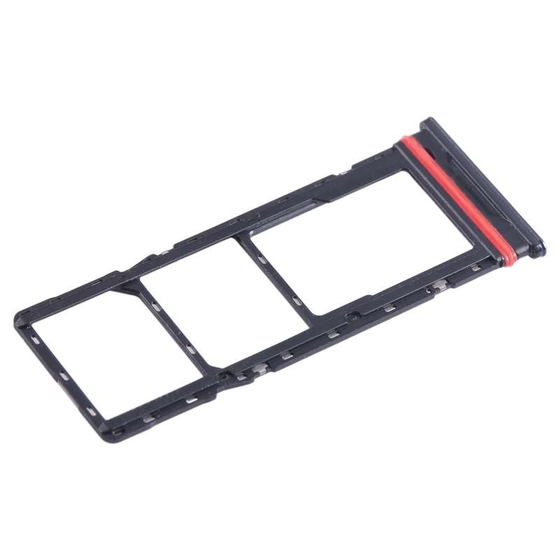 For Infinix Smart 6 Plus India X6823 SIM Card Tray + SIM Card Tray + Micro SD Card Tray (Black)