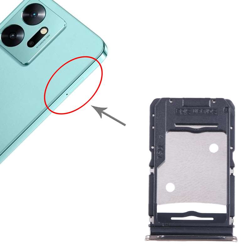 For Infinix Zero 20 X6821 SIM Card Tray + SIM Card Tray + Micro SD Card Tray (Gold)