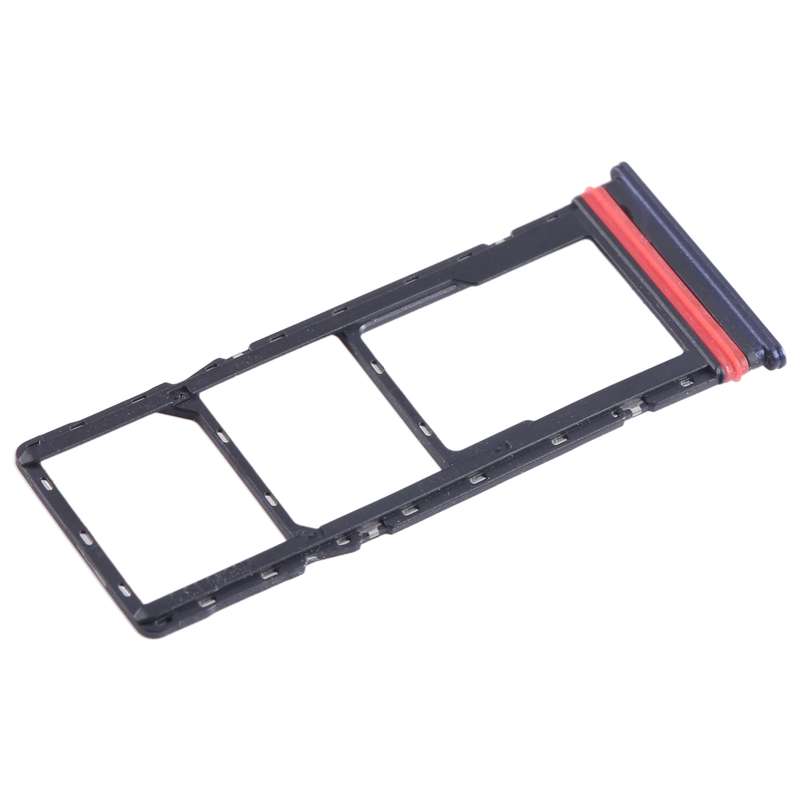 For Infinix Hot 20 X6826 SIM Card Tray + SIM Card Tray + Micro SD Card Tray (Black)