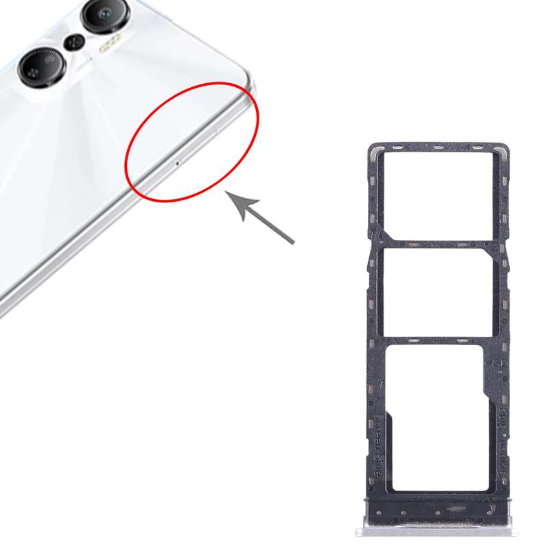For Infinix Hot 20 X6826 SIM Card Tray + SIM Card Tray + Micro SD Card Tray (White)