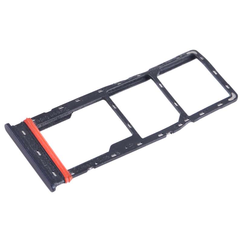 For Infinix Smart 7 X6515 SIM Card Tray + SIM Card Tray + Micro SD Card Tray (Black)