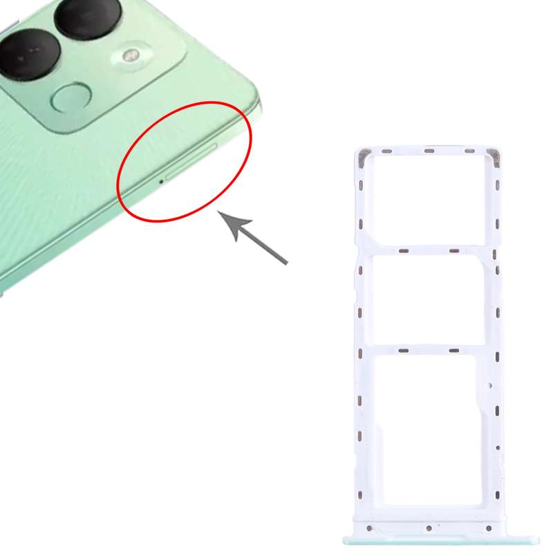 For Infinix Smart 7 HD X6516 SIM Card Tray + SIM Card Tray + Micro SD Card Tray (White)