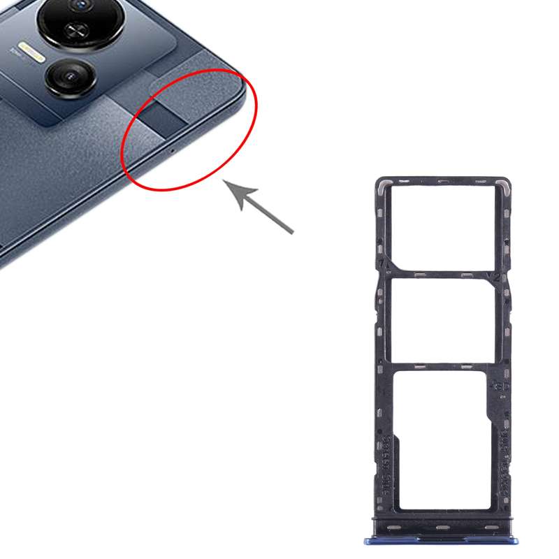 For Tecno Spark 10 SIM Card Tray + SIM Card Tray + Micro SD Card Tray (Black)