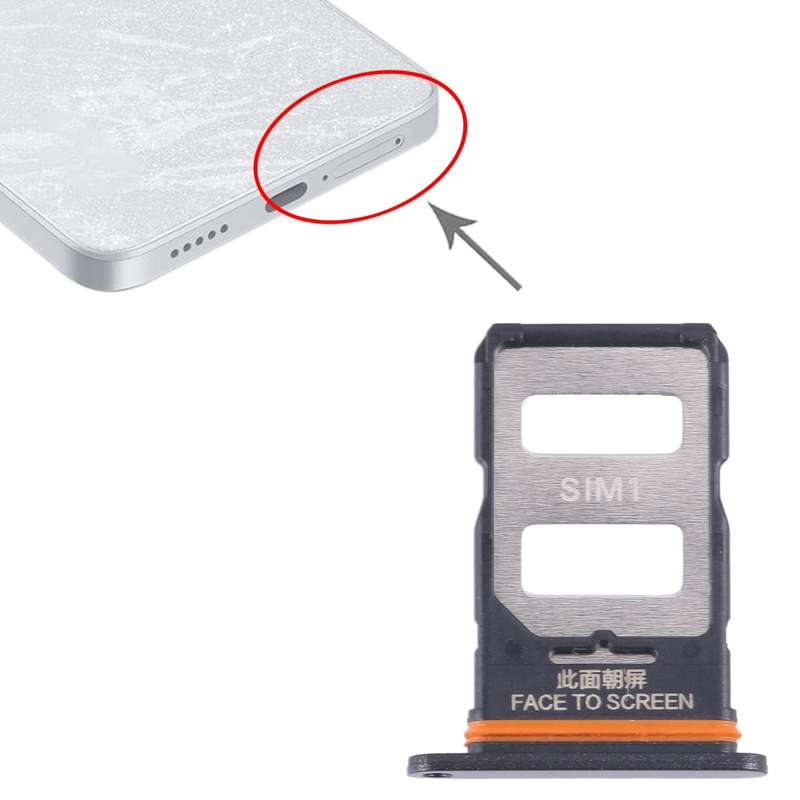 For Xiaomi Redmi Note 13 Pro 5G SIM Card Tray + SIM Card Tray (Black)